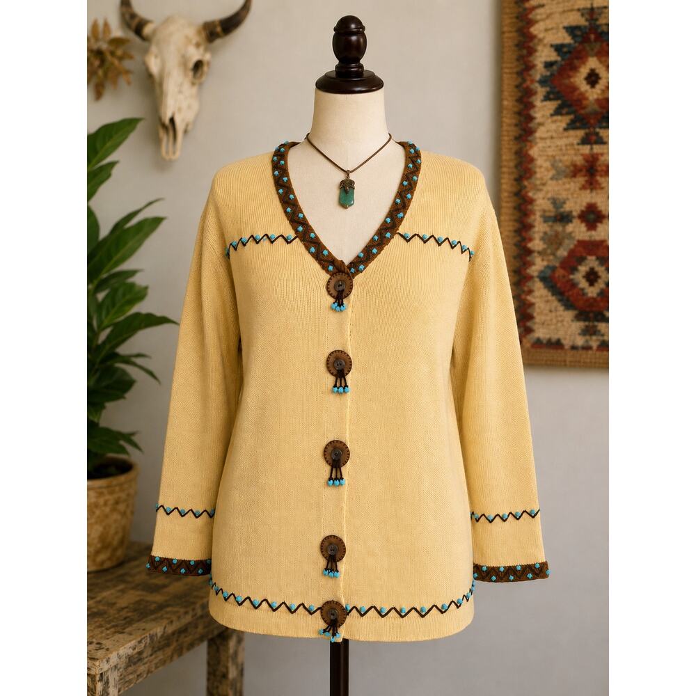 Rare Vintage Storybook Knits Limited Edition Boho S Southwestern Cardigan NWT